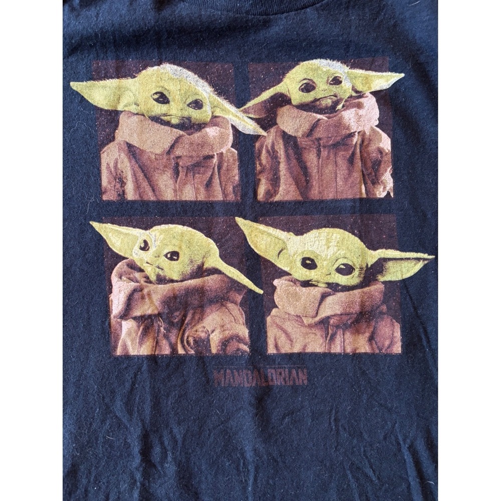 Star Wars The Mandalorian Baby Yoda Grogu Black T-Shirt Mens 2XL Fifth Sun‎ - Picture 4 of 5